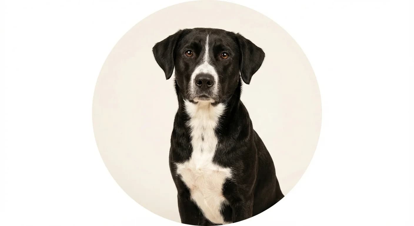 Borador dog — studio head-and-shoulders portrait showing typical coat color and facial features
