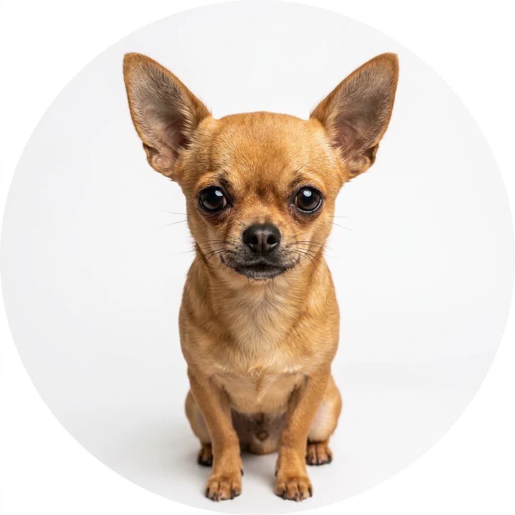 Chihuahua dog — studio head-and-shoulders portrait showing typical coat color and facial features