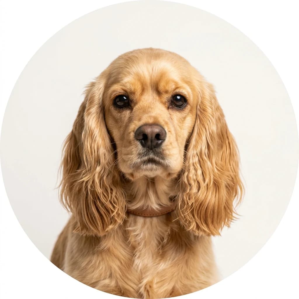Cocker Spaniel dog — studio head-and-shoulders portrait showing typical coat color and facial features