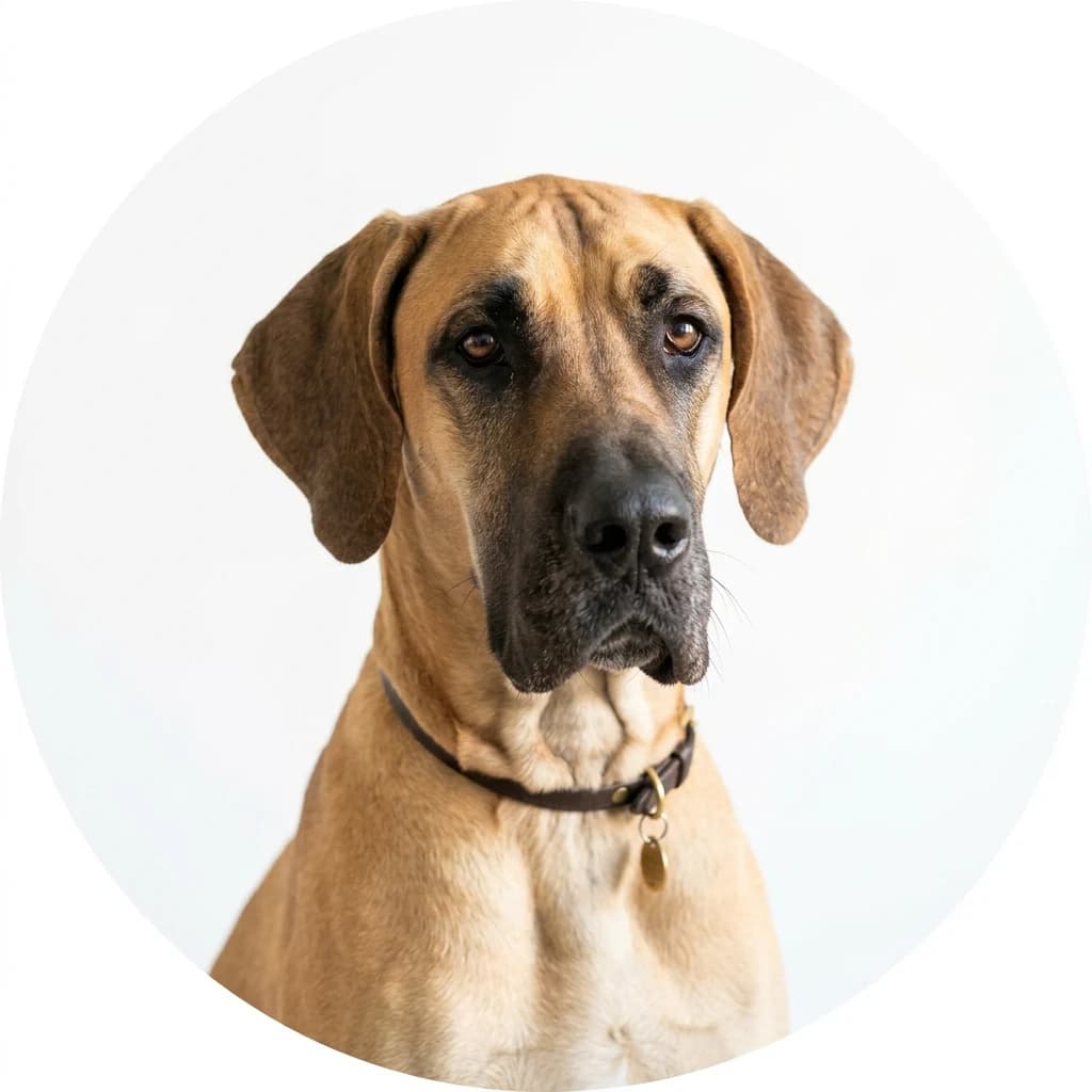 Great Dane dog — studio head-and-shoulders portrait showing typical coat color and facial features