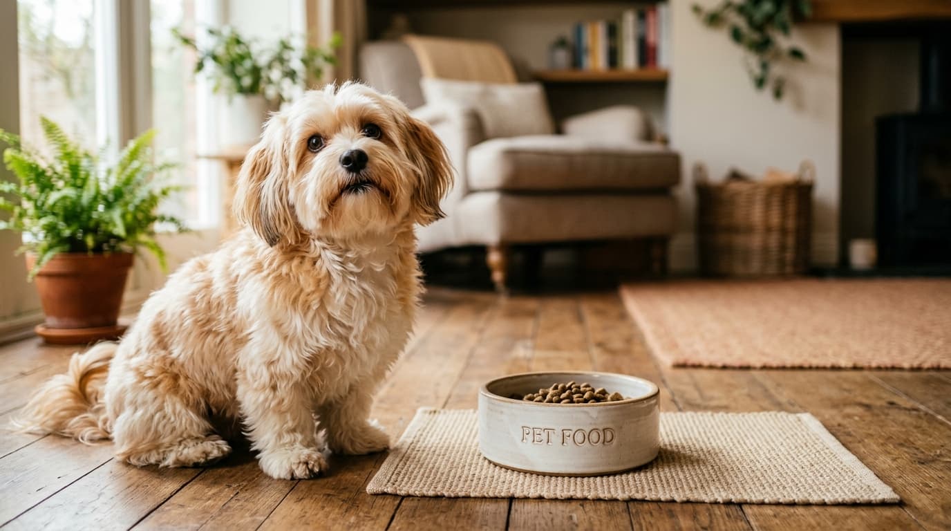 Havanese wearing recommended dog gear, demonstrating proper harness or collar fit for the breed