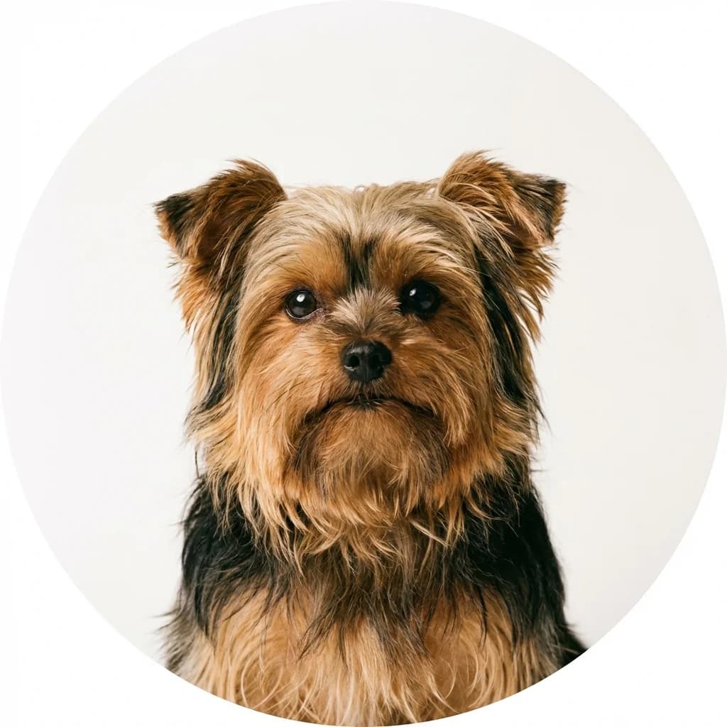 Shorkie dog — studio head-and-shoulders portrait showing typical coat color and facial features
