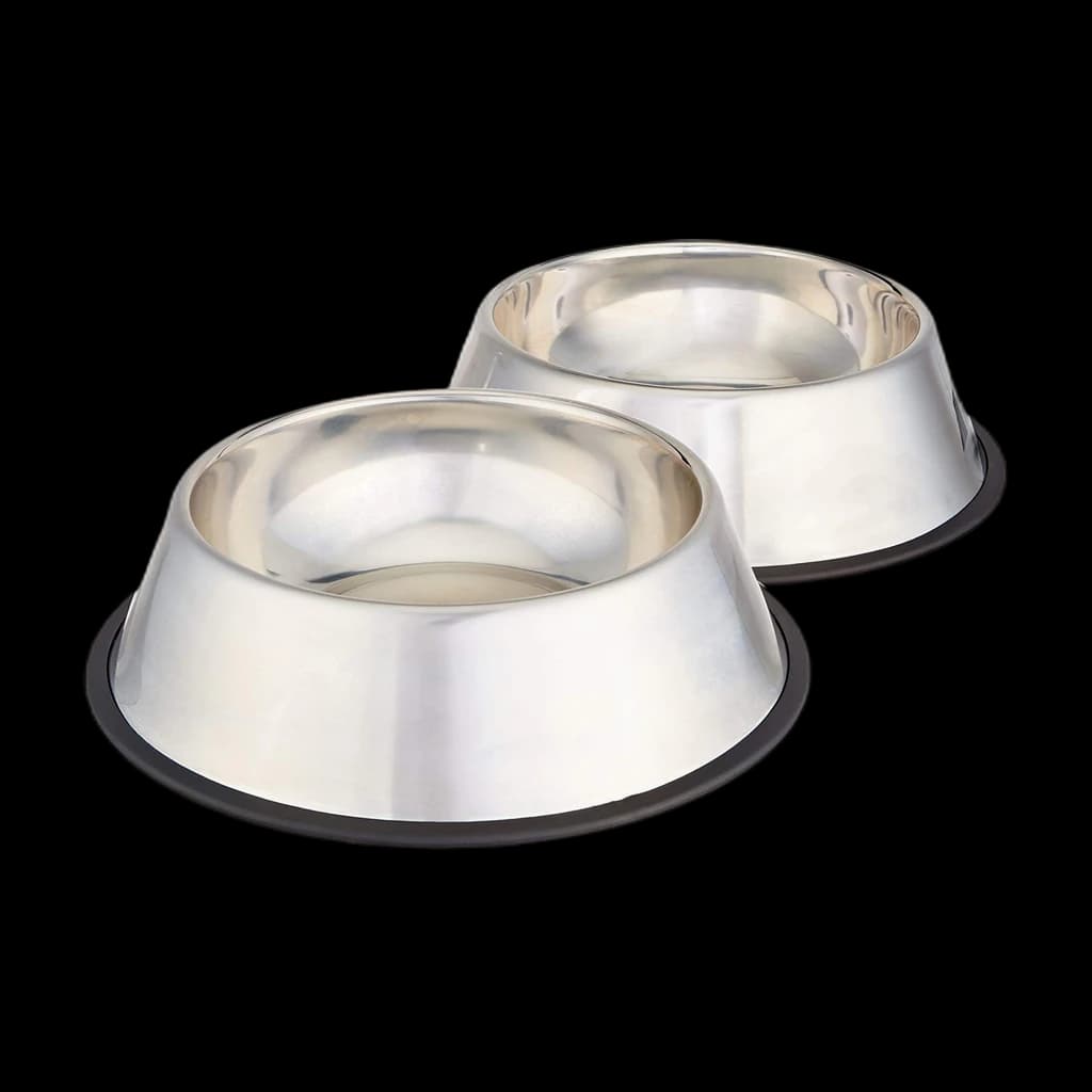 Amazon Basics Stainless Steel Non-Skid Dog Bowls (2-Pack)