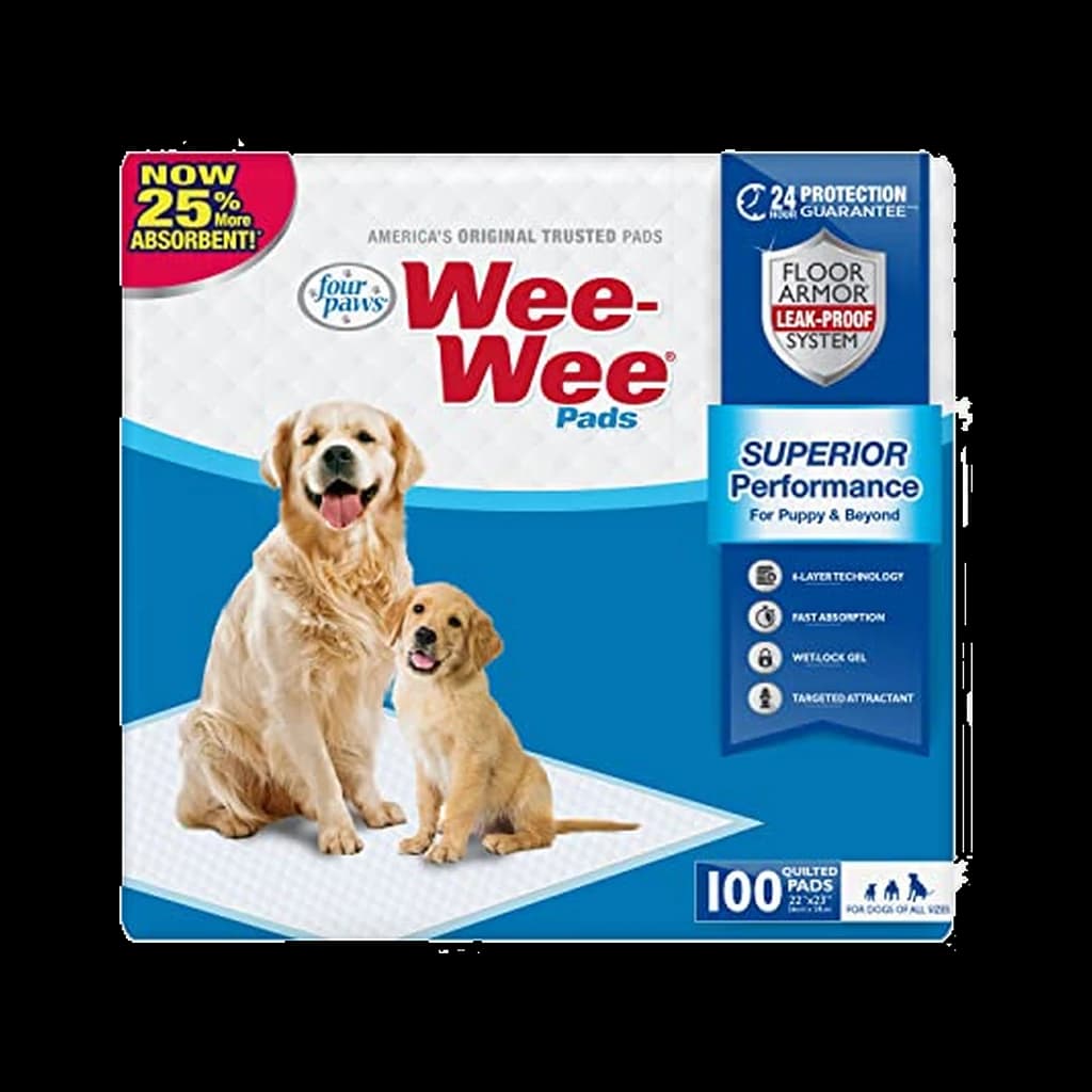 Four Paws Wee-Wee Superior Performance Pee Pads, 100 Count