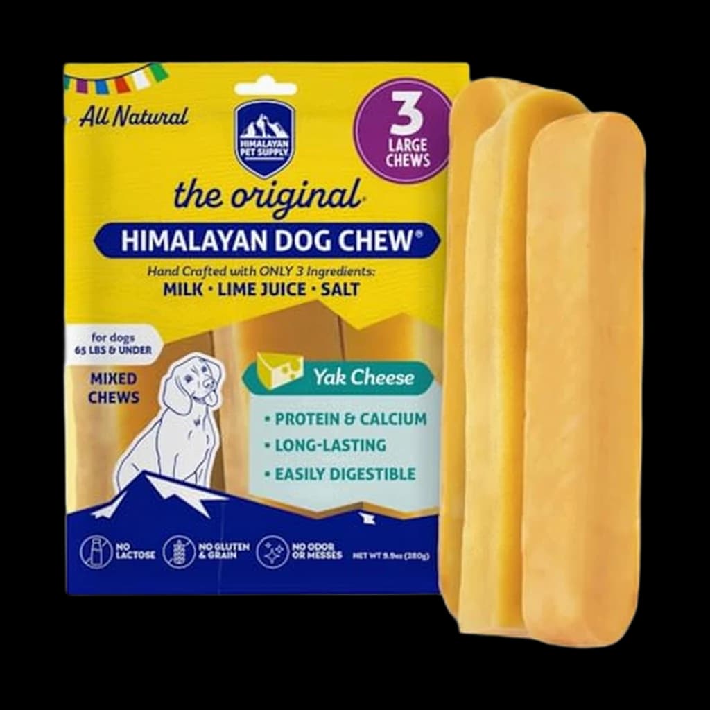 Himalayan Dog Chew Original Yak Cheese (3-Count, Large) — product shown in side-by-side comparison on PawBench