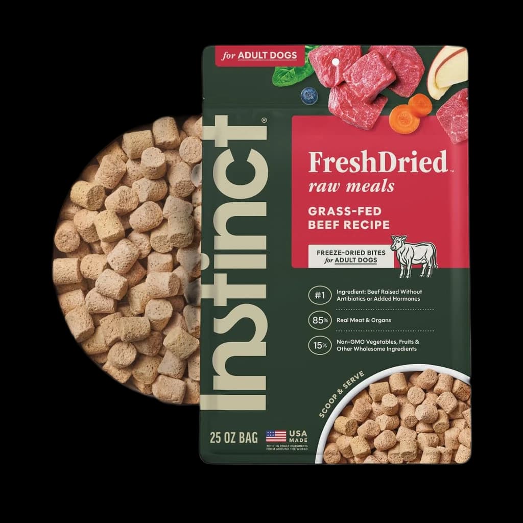 Instinct Freeze-Dried Raw Meals, Grass-Fed Beef (25 oz) — independently researched dog food pick on PawBench