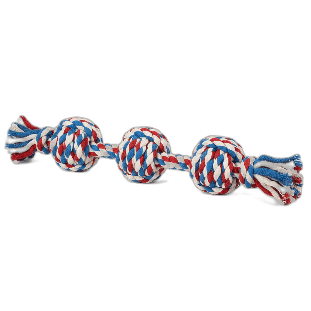 Mammoth Flossy Chews Cotton Blend 3-Knot Rope (Large) — independently researched dog toys pick on PawBench
