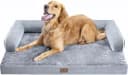 MEKIY Orthopedic Washable Dog Bed with Bolster for Medium