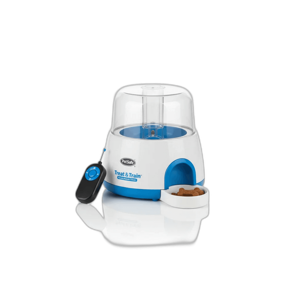 PetSafe Treat & Train Remote Reward Trainer — product shown in side-by-side comparison on PawBench