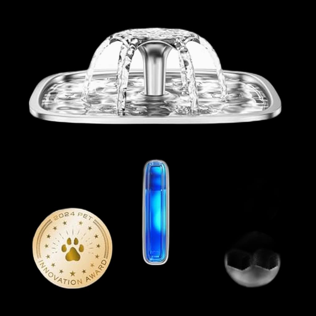 Veken Stainless Steel Pet Water Fountain (95 oz) — independently researched bowls feeders pick on PawBench