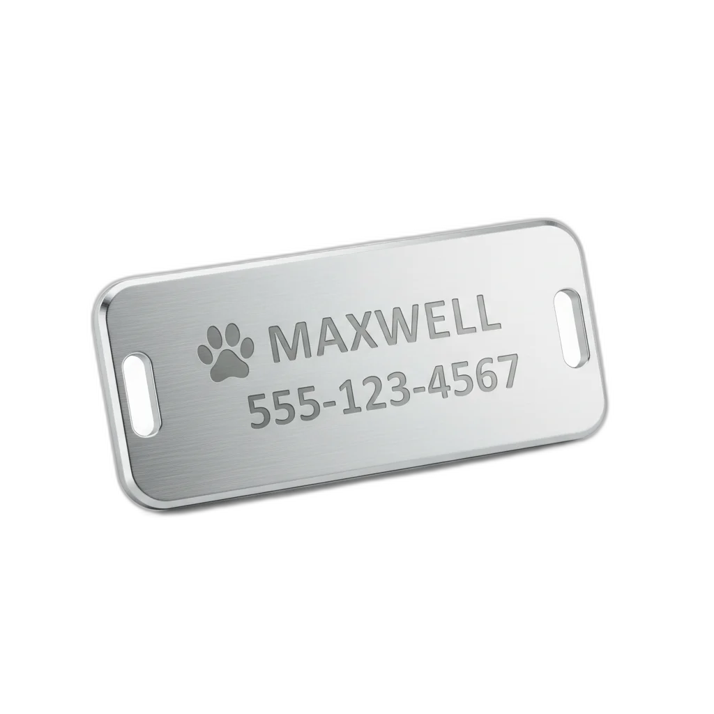 GoTags Personalized Stainless Steel Slide-On Collar Tag
