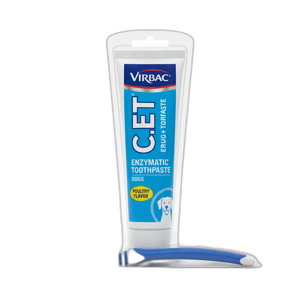 Virbac C.E.T. Enzymatic Dog Toothpaste + Brush Kit
